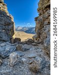 A vertical shot of two rocks formations in the Alpine Tundra at Rocky Mountain National Park, Colorado
