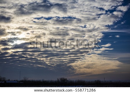 vertical stratus cloud formation.Romania