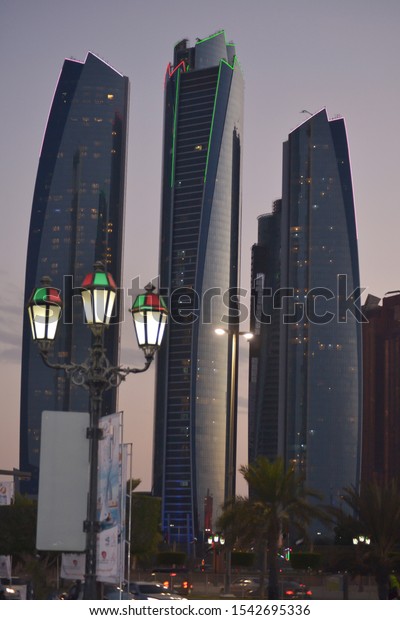 Vertical Sunset View Etihad Towers Abu Stock Photo Edit Now