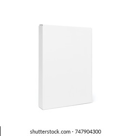 Vertical Thin Board Box Isolated On White Background With Clipping Path