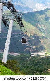 Vertical View Of An Aerial Tram Rising Out Of Chicamocha Canyon Near Bucaramanga, Colombia