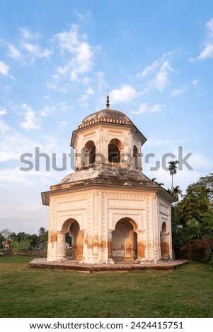 Vertical view of ancient octagonal Jagannath aka Roth temple, Puthia, Rajshahi, Bangladesh