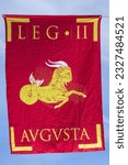 vertical view of the banner of the II Roman legion, Augusta