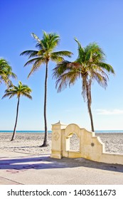 Vertical View Of Beautiful Hollywood Beach Fort Lauderdale Florida Usa