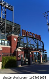 Vertical View Of O'doul Gate At Oracle Park, Home Of The San Francisco Giants Baseball Team. San Francisco, CA. February 2, 2020.