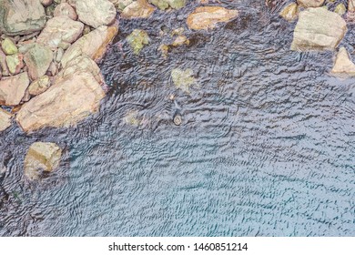 Vertical view to water surface from Mizen head pedastrian bridge