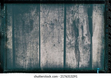 Vertical Wood Slats For Backgrounds - Artistic Vintage Photo With Film Strip Frame And Grain