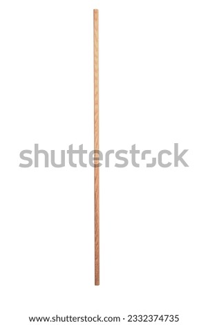 Vertical wooden stick isolated on white background