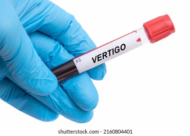 Vertigo. Vertigo Disease Blood Test In Doctor Hand