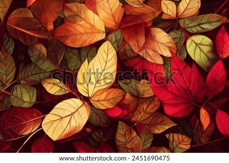 Similar – Image, Stock Photo Yellow-orange autumn leaves on blue background