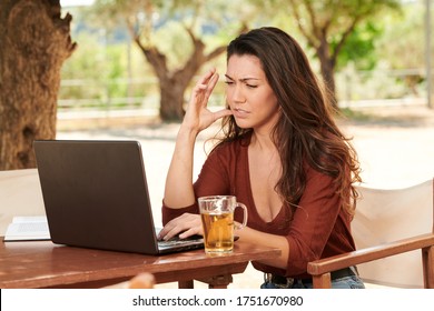 
Very Angry Girl Working With A Laptop