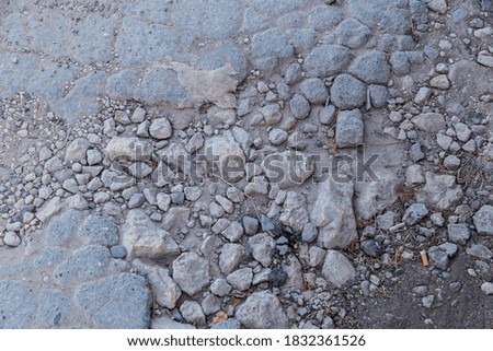 Similar – Potholes in asphalt / road damage