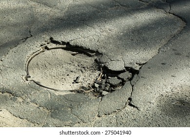 Very Bad Quality Road With Potholes