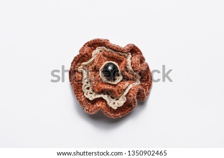 Very beautiful brooch isolated on a white background,Brooch background