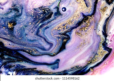 Very beautiful marble pattern. Abstract art wallpaper. Art and Gold.  Natural luxury. Gouache painting- can be used as a trendy background for posters, cards, invitations.