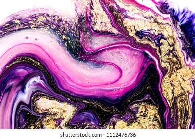 Very beautiful purple swirl pattern. Luxury art in Eastern style. Artistic design. Painter uses vibrant paints to create these magic art, with addition golden glitters. Masterpiece of designing art. 