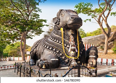 Very big metal Nandy statue in Mysore, India