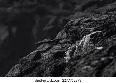 Very big waves and beautiful black rocks the power of the ocean - Powered by Shutterstock