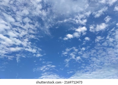 Very clear of cloudy blue sky, Abstract background, blue sky background with tiny clouds