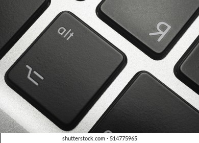 very close alt button of black laptop keyboard