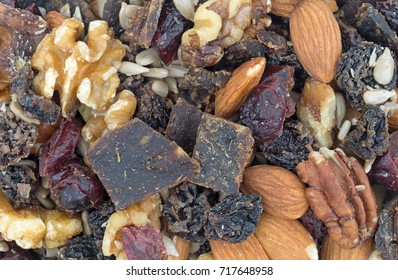 A Very Close View Of Beef Jerky Trail Mix.