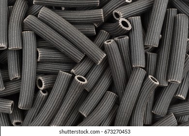 A Very Close View Of Black Bean Pasta.