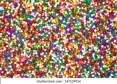 A Very Close View Of Colorful Candy Sprinkles.