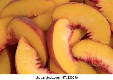 A Very Close View Of Nectarine Slices.