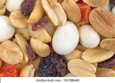 A Very Close View Of Yogurt Covered Raisin Trail Mix.