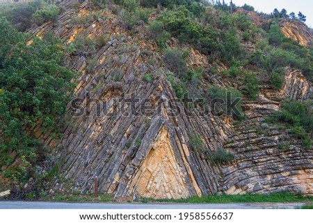 Very curious geological formation called anticline, in Sot de Chera, Valencia (Spain).
