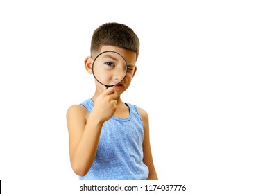 A Very Curious Kid Isolated On White