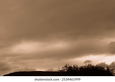 Very dramatic sky with mountains