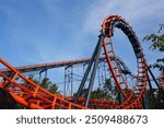 A very fast roller coaster ride with a maximum speed of 200 speed