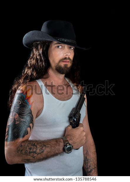 Very Handsome Sexy Man Long Wavy Stock Photo Edit Now 135788546