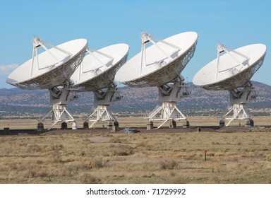 the Very Large Array and yellow bushes on the Plains of San Augustin in New Mexico