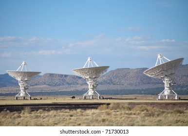 the Very Large Array and yellow bushes on the Plains of San Augustin in New Mexico