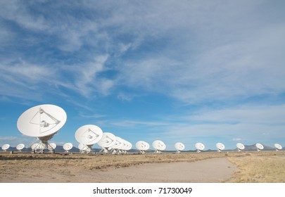 the Very Large Array and yellow bushes on the Plains of San Augustin in New Mexico