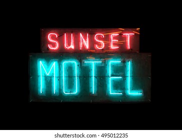 Very Nice Fun Image Of A Vintage Motel Neon Sign