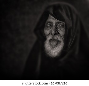 Very Nice Monochrome Image Of A Afghan Spiritual Leader