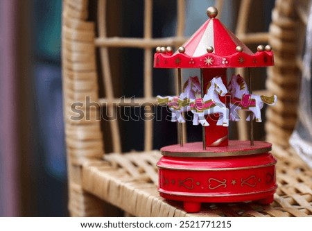 Similar – Image, Stock Photo This old wooden horse stands in the winter quarters of an old circus. We staged it once again with light and smoke so that it could make another grand appearance after many years.