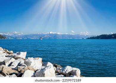 very nice view of la spezia gulf take from portovenere - Shutterstock ID 2259972189