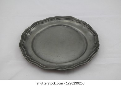 Very Old And Beautiful Silver Pewter Plate