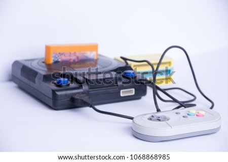 Very old console on a white background