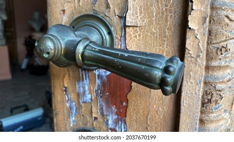 Very Old Greened Brass Doorknob