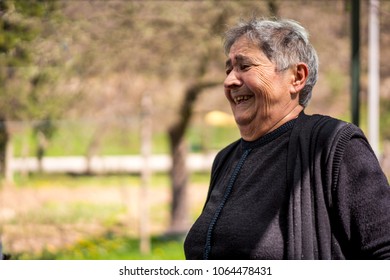 Very Old Happy Woman Laughing