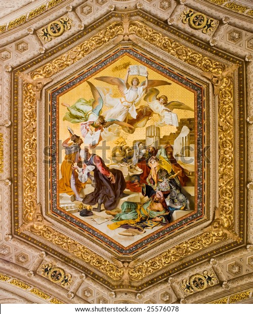 Very Old Painting On Ceiling Room Stock Photo Edit Now 25576078