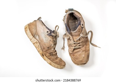 Very Old Shoes On White Background Stock Photo 2184388769 | Shutterstock