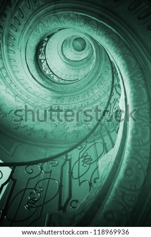 Very old spiral stairway case