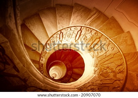 Very old spiral stairway case