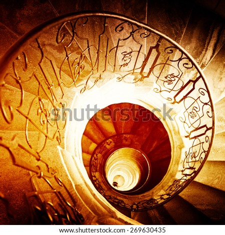 Very old spiral stairway case